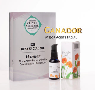 Aceite facial de flor y amor, ganador clever skincare awards 2024